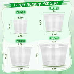 FUIJOL stacked clear pots showing size progression and capacity