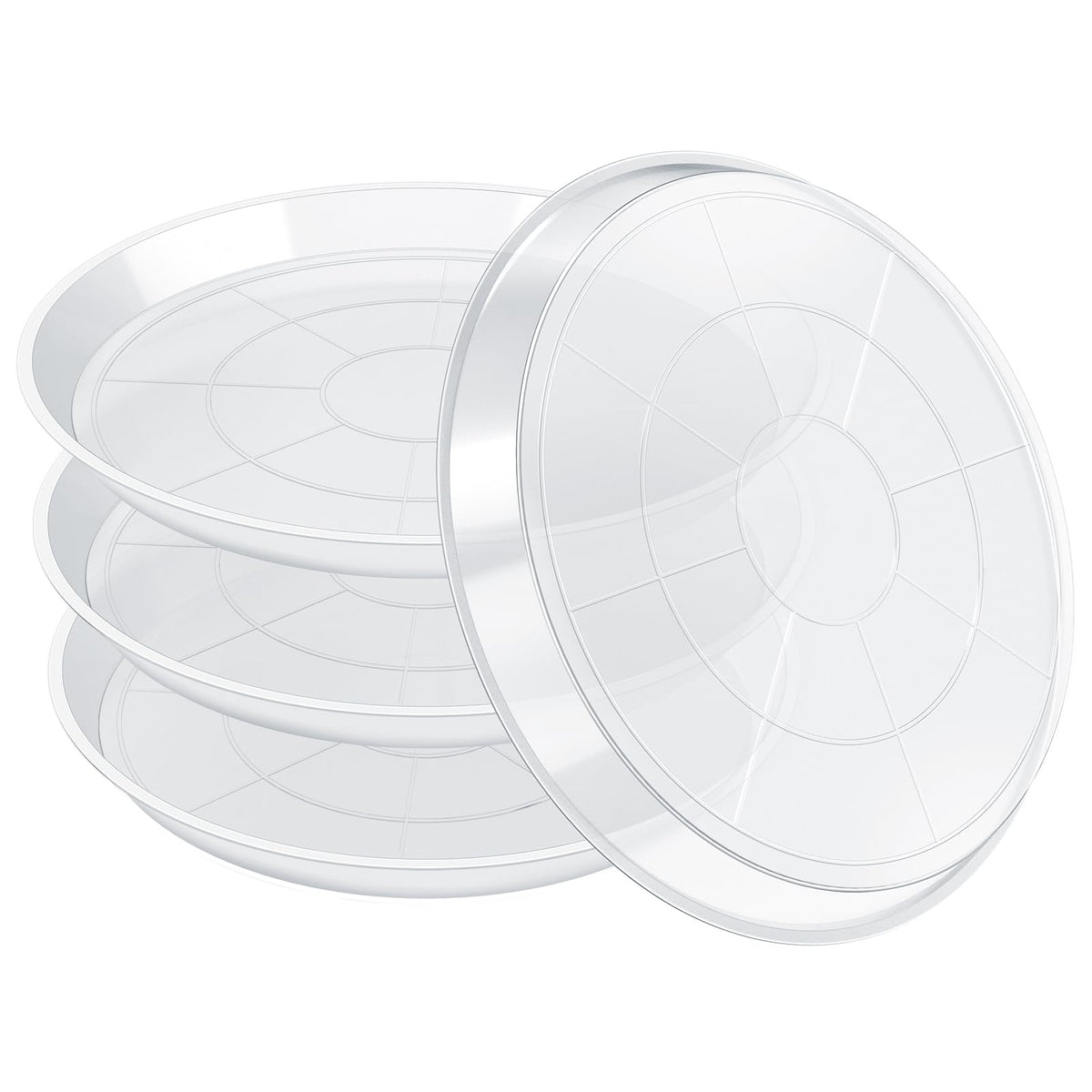 FUIJOL front view of clear saucer showing tidy water catch benefit