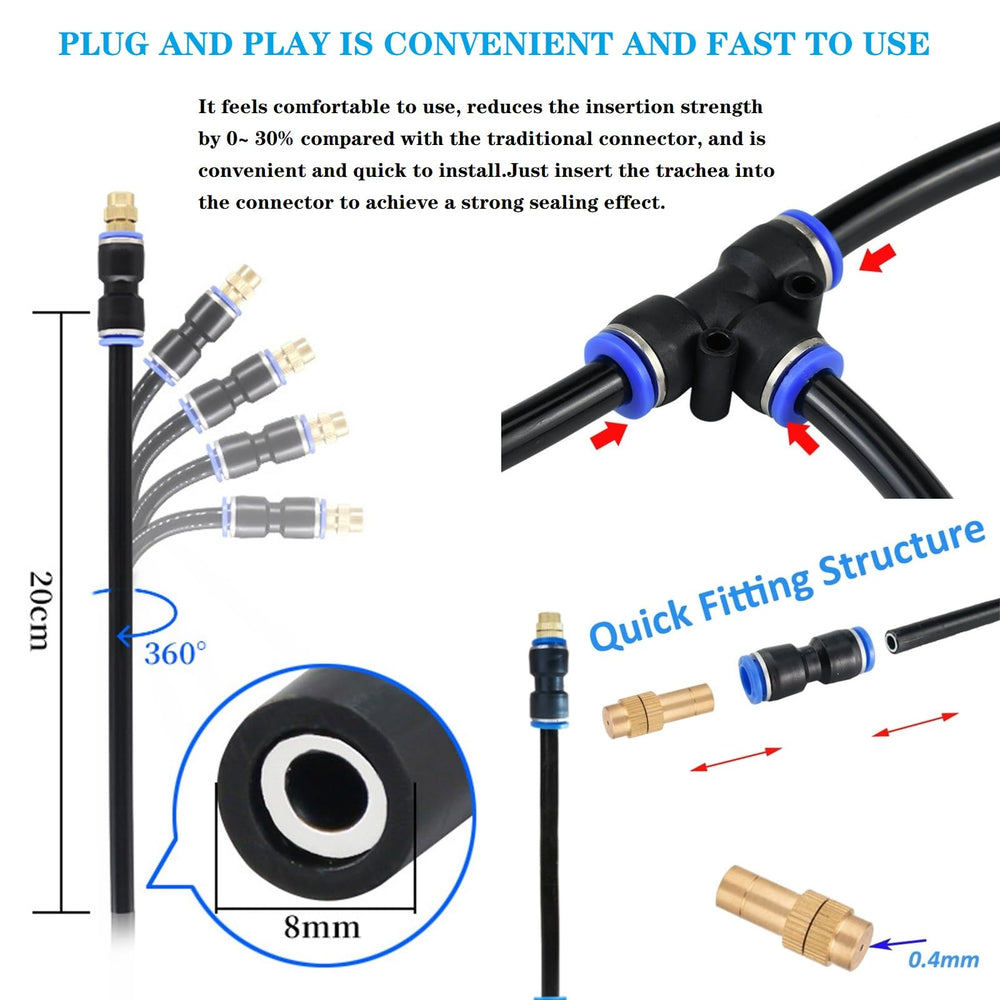 FUJINIRRI connectors, tees and pipe cutter for fast tool-free assembly