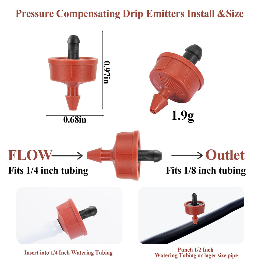 FULAIERGD close-up of emitter orifice showing durable construction and steady flow