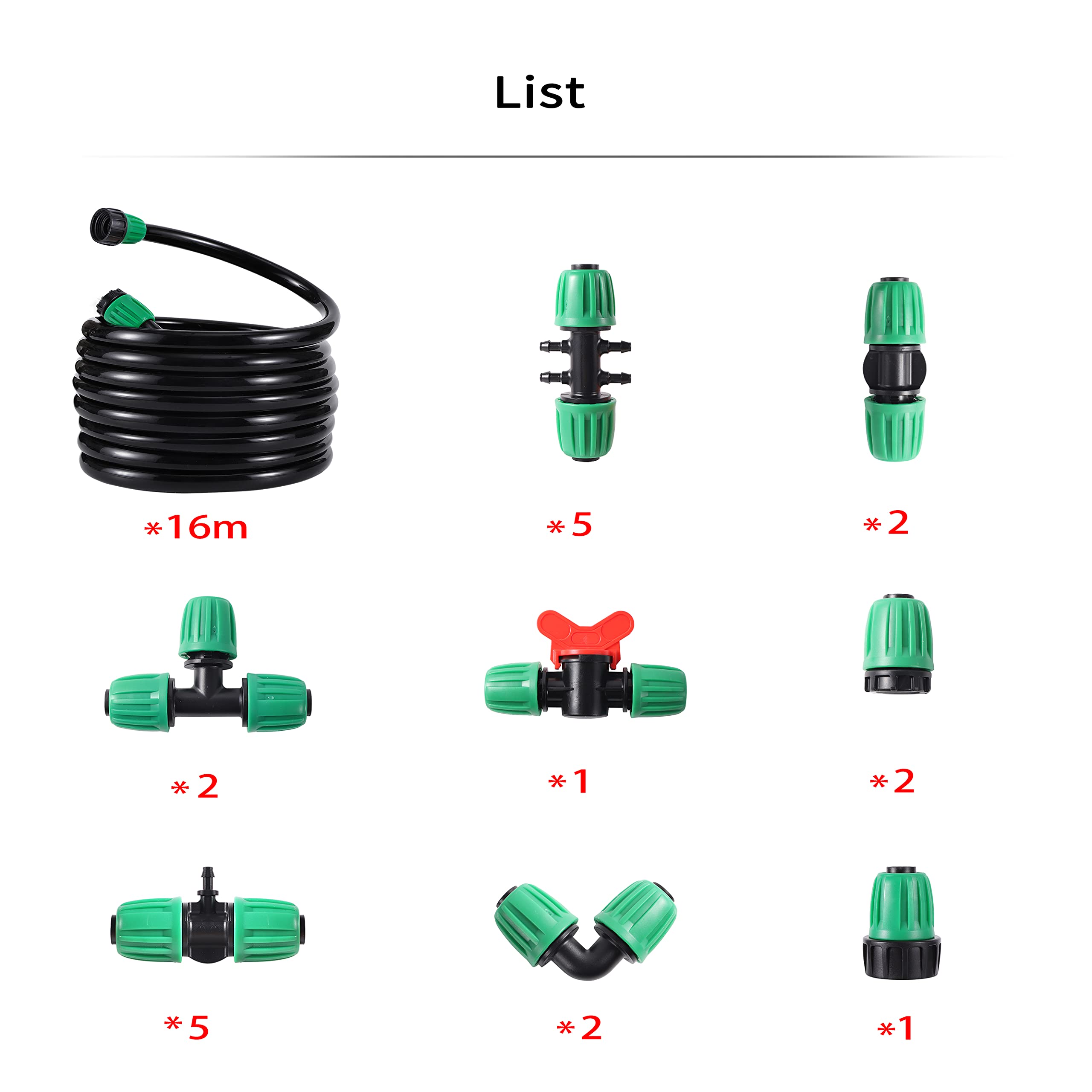 FULAIERGD connector kit layout with valves tees and couplings, versatile fittings