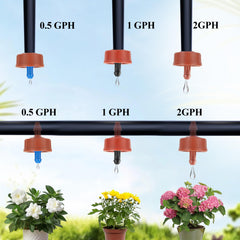 FULAIERGD emitter inserted into 1/4-inch tubing demonstrating easy installation benefit