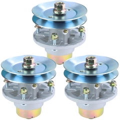 FULAIGE front view of 3-pack spindle kit showing complete assemblies and pulleys, confirms fit