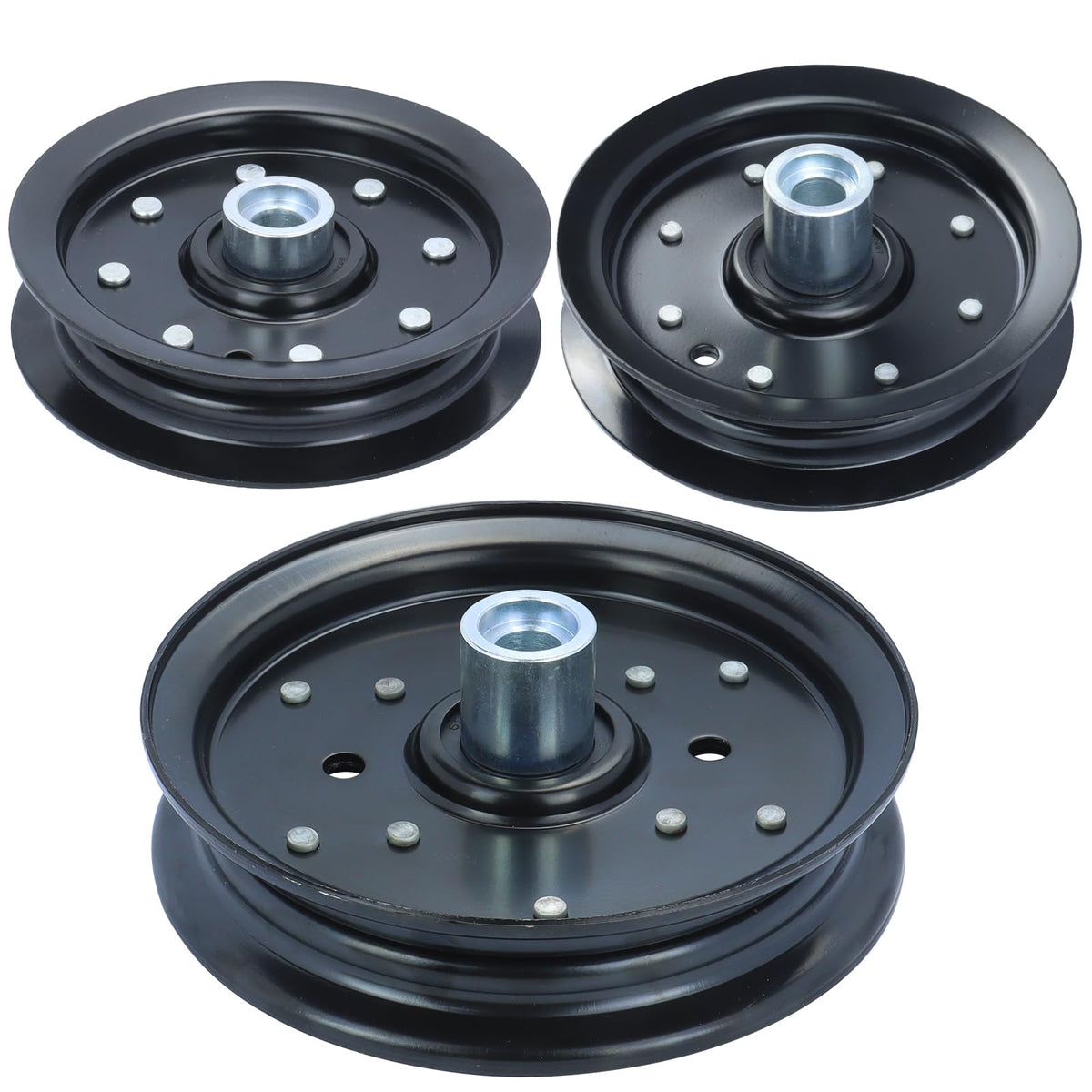 FULAIGE front view of pulley kit showing all three replacement pulleys and compatibility benefit