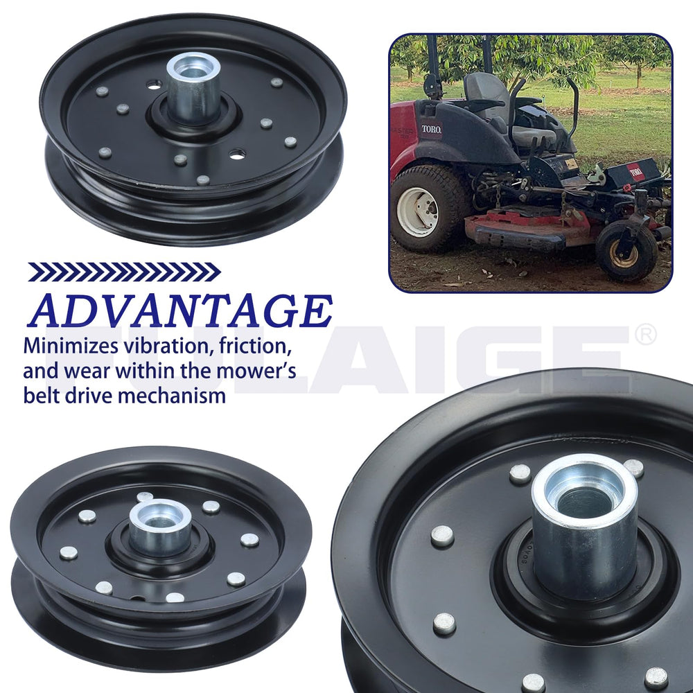 FULAIGE pulley edge profile showing smooth groove to reduce belt wear benefit