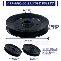 FULAIGE spindle with pulley mounted showing correct pulley alignment