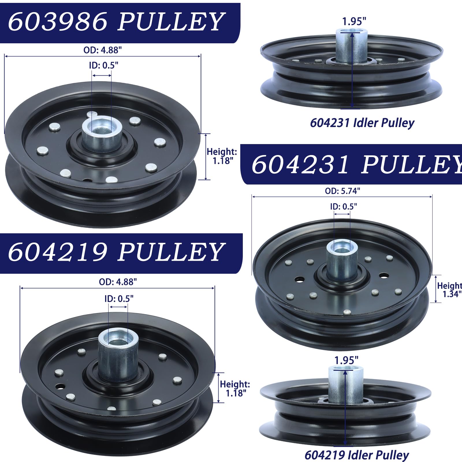 FULAIGE pulleys next to ruler showing precise dimensions for accurate fitment benefit