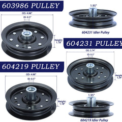FULAIGE pulleys next to ruler showing precise dimensions for accurate fitment benefit
