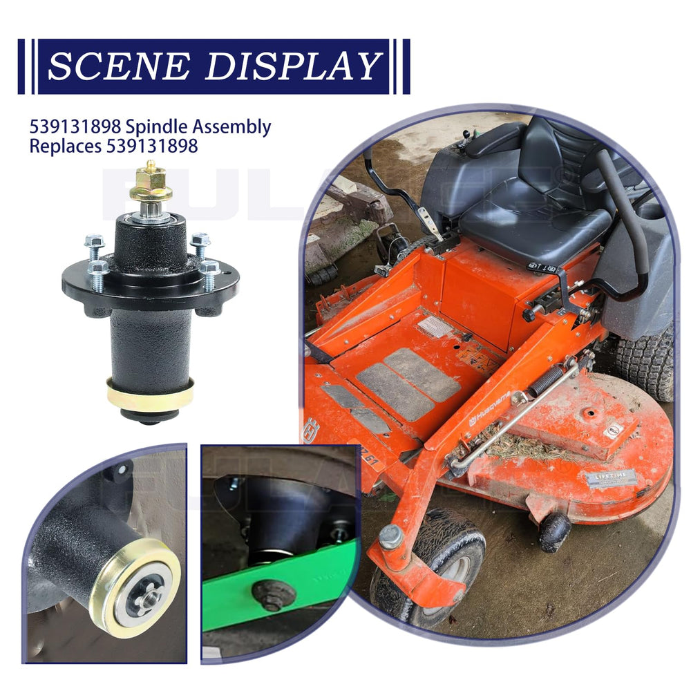 FULAIGE spindle pulley mount detail showing compatible 539113300 pulley alignment benefit