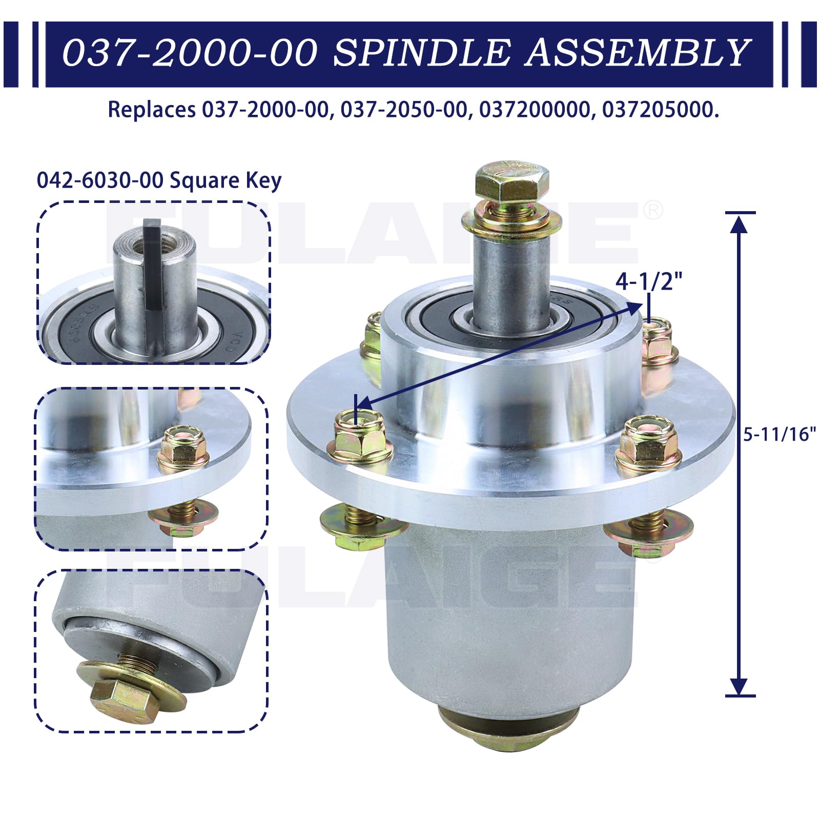 FULAIGE threaded mandrel detail offering tight, low-vibration connection