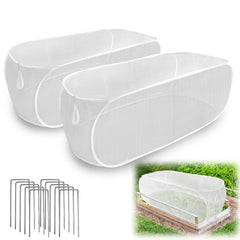 FULEIYA front view of two raised bed covers showing fit and protection