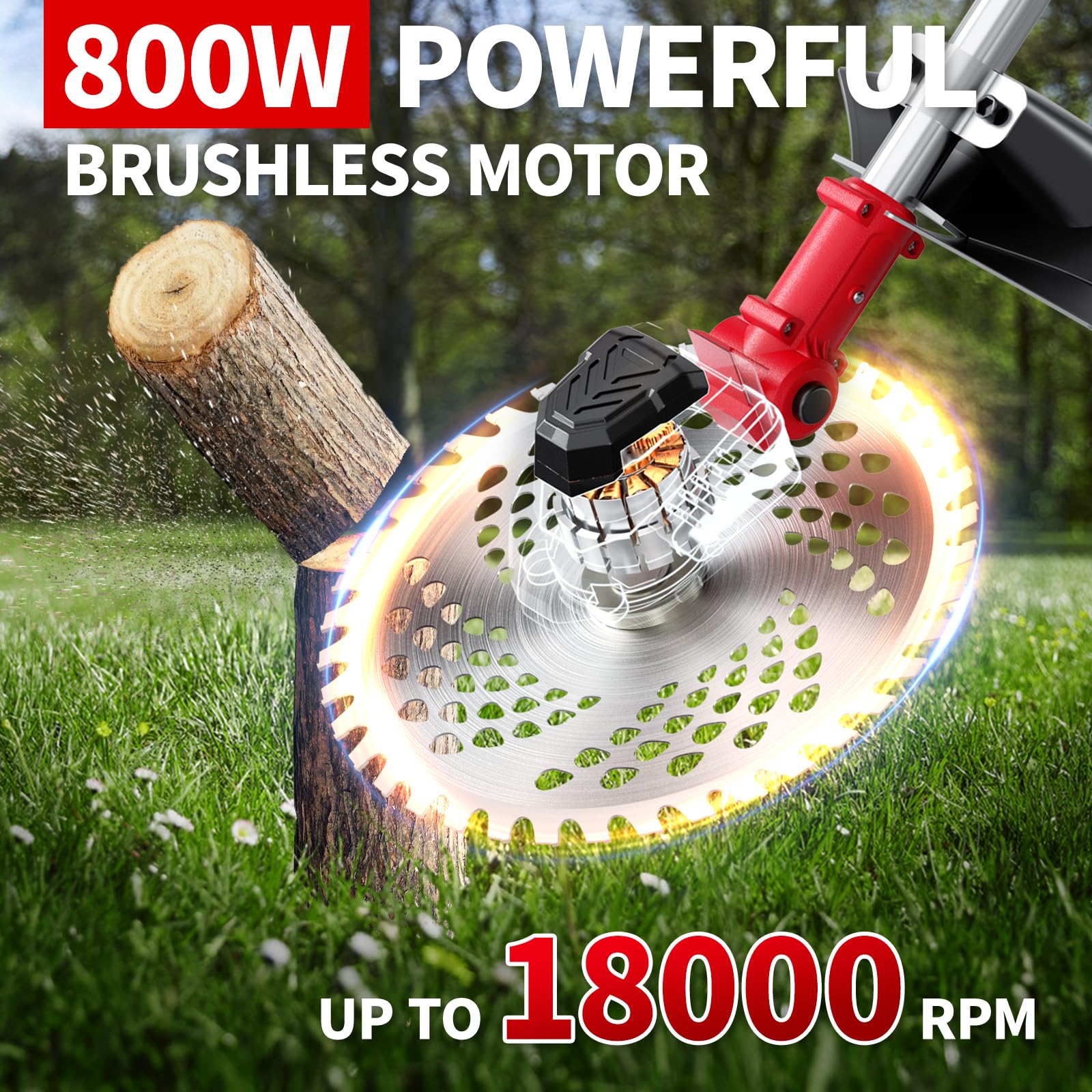 FULLYEA close-up of 800W brushless motor highlighting powerful, long-lasting performance