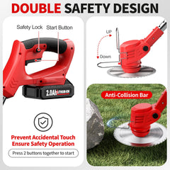 FULLYEA in-use edge trimming along lawn showing precise, cord-free operation