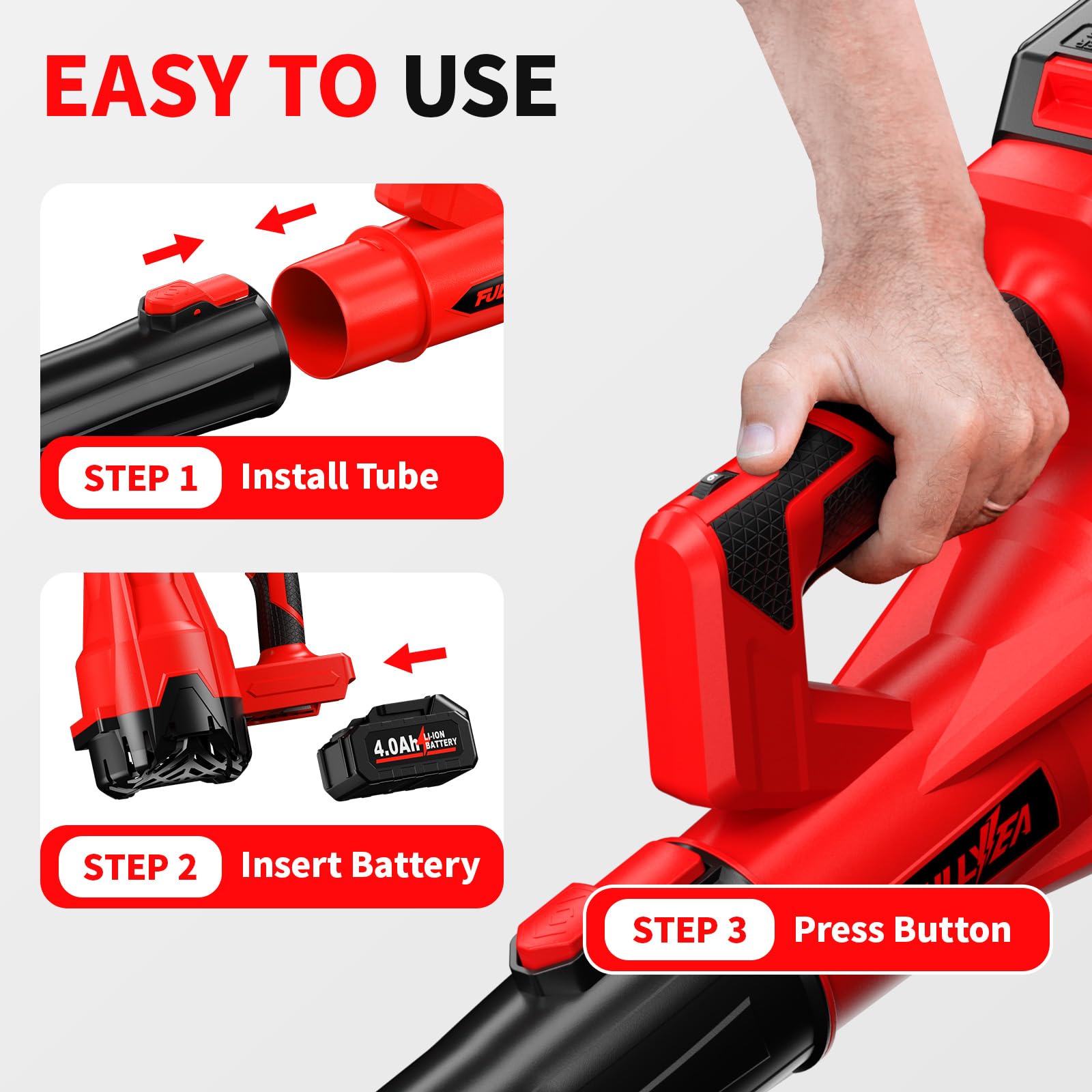 FULLYEA blower packed with tubes for compact storage convenience