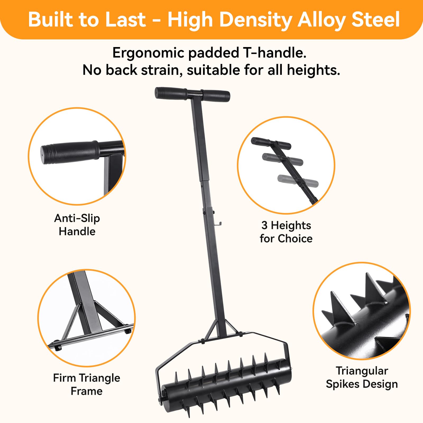 FULUPET adjustable handle sections demonstrating ergonomic height options