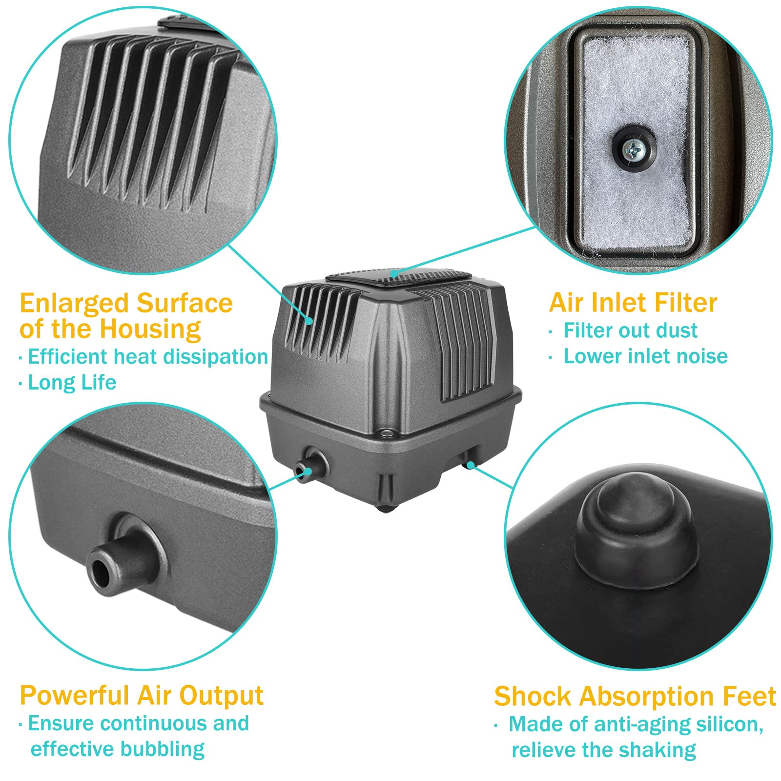 FUMAK included 8-outlet diffuser enabling multiple air stones