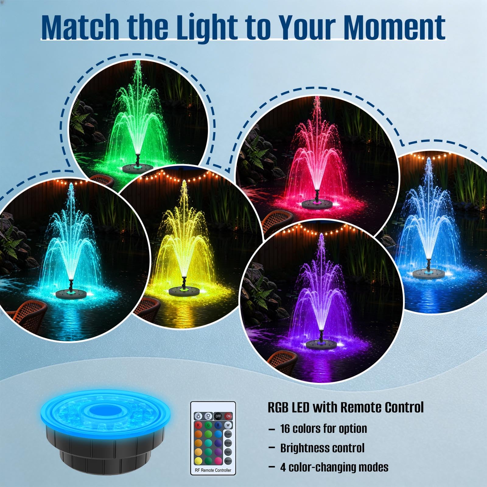 FUMAK remote control with RGB LEDs for hands-free color and mode adjustments