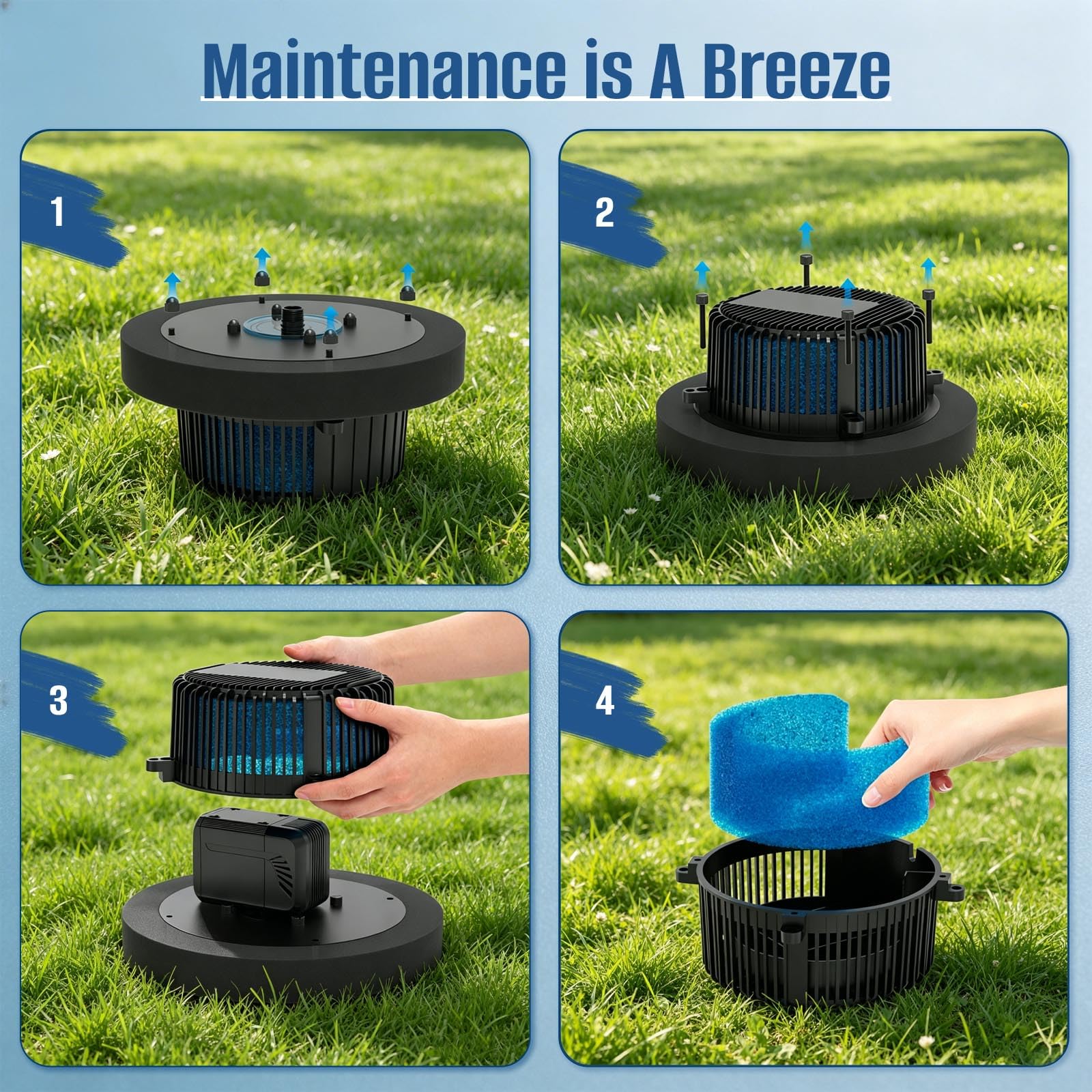 FUMAK fountain beside measuring tape showing size and scale for installation planning