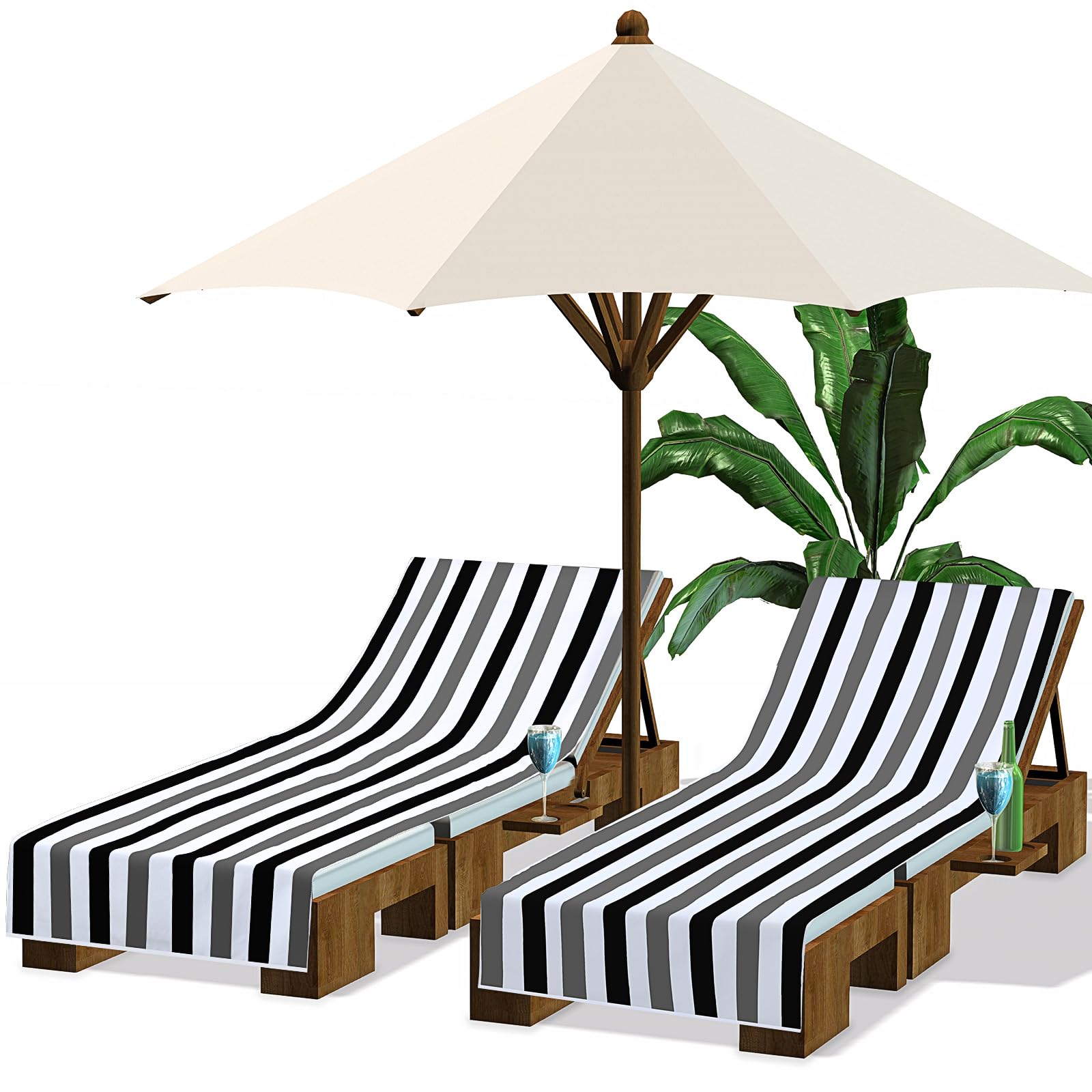 Fumete front view of black and grey lounge cover showing clean look and protection