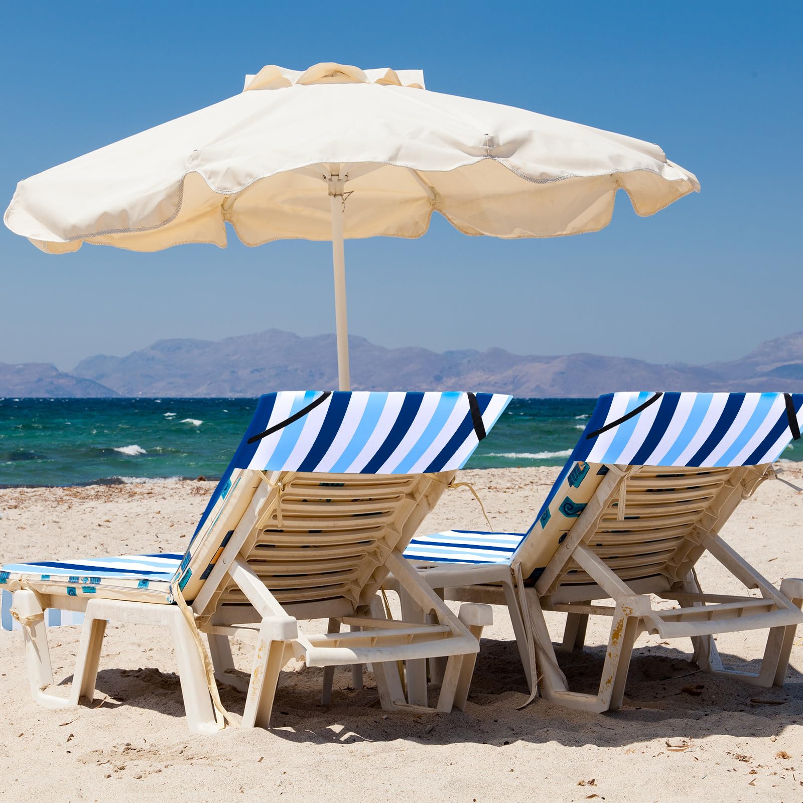 Fumete lifestyle scene with loungers on patio showing stylish sunbathing comfort