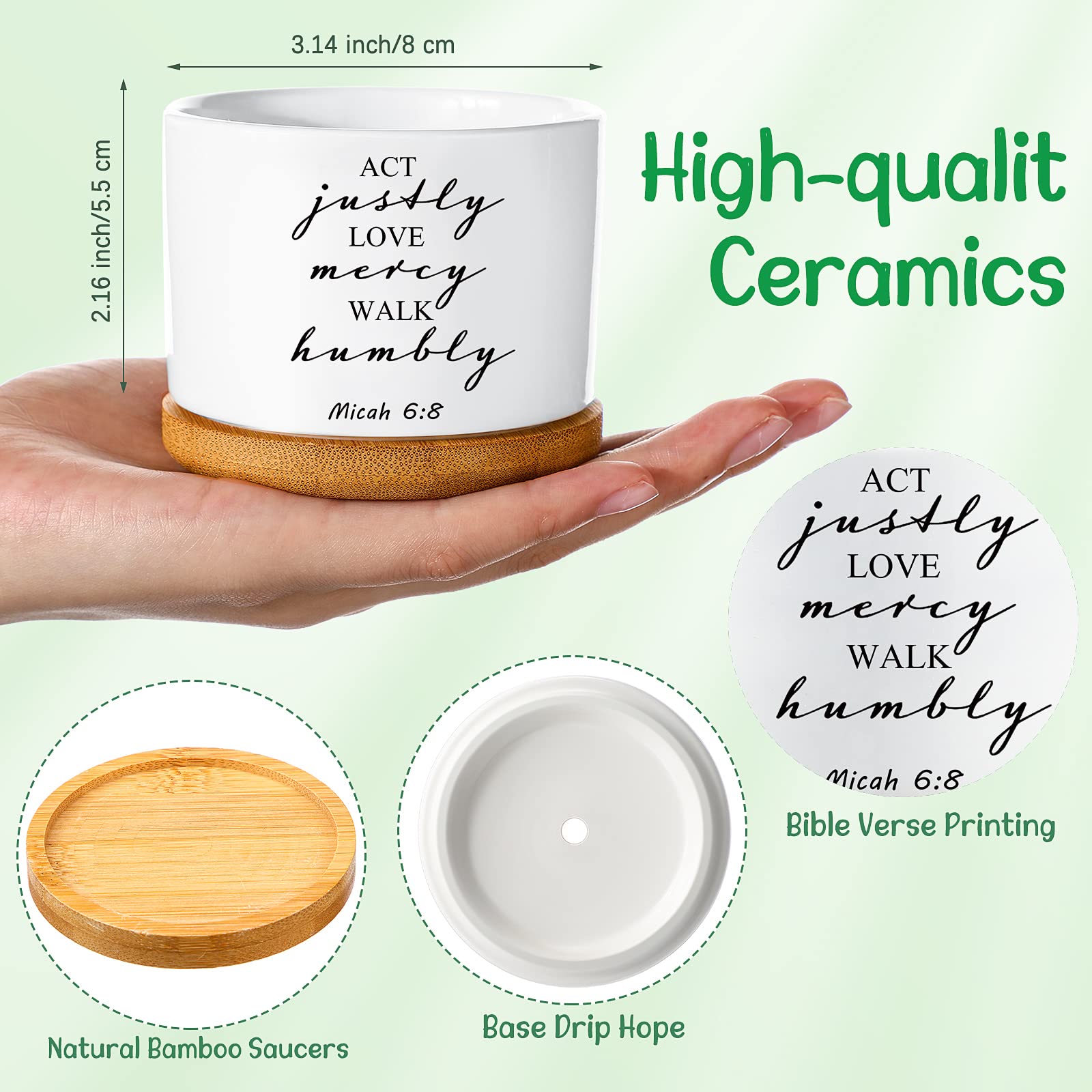 Fumete close-up of ceramic pot scripture print, clear readable verses