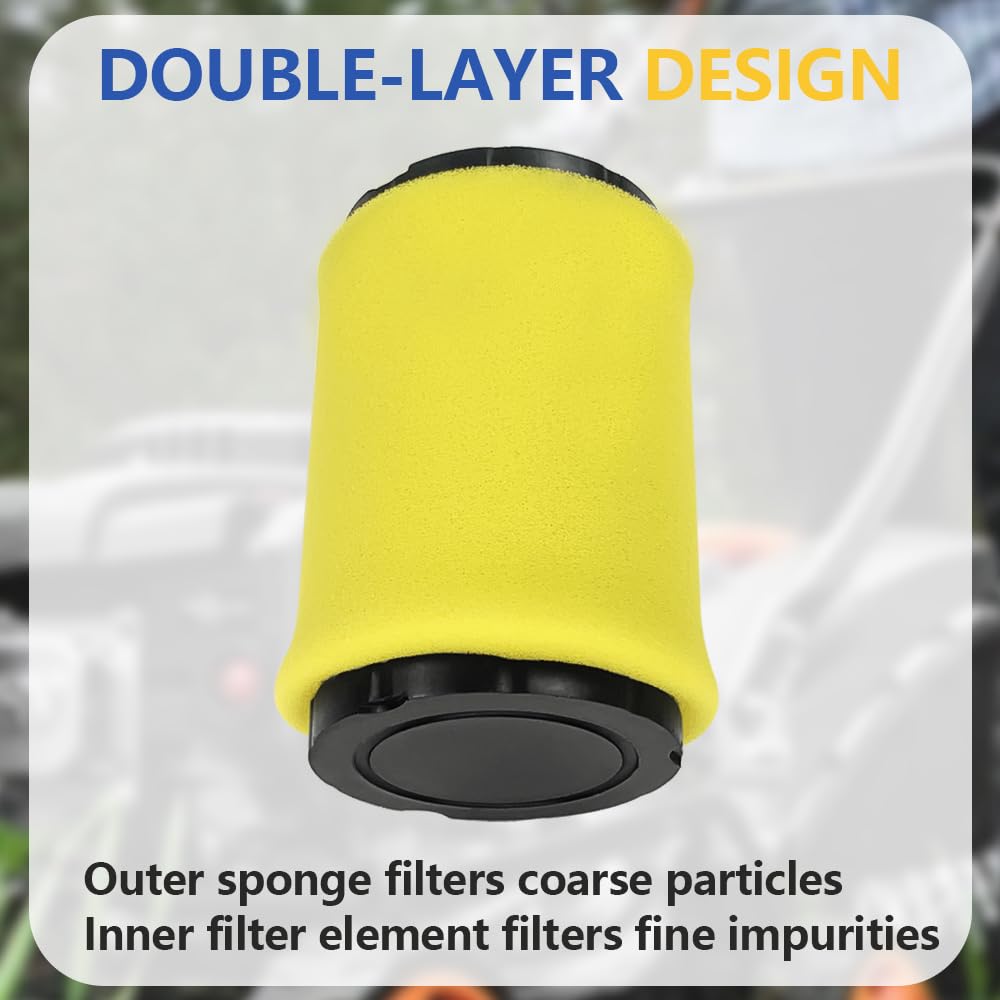 Fumin filter installed on mower intake demonstrating easy direct-fit replacement