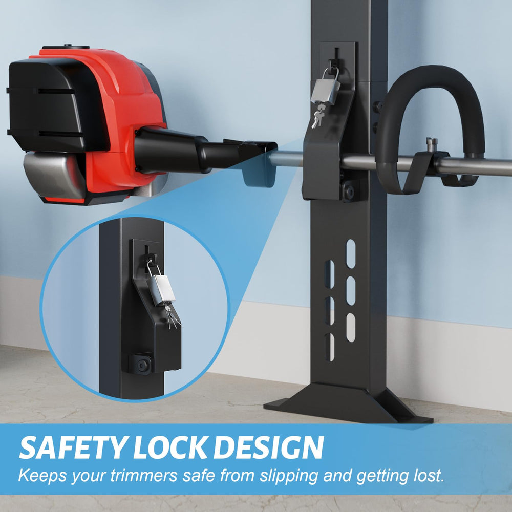 Fumingpal lock detail on rack showing theft-deterrent security benefit
