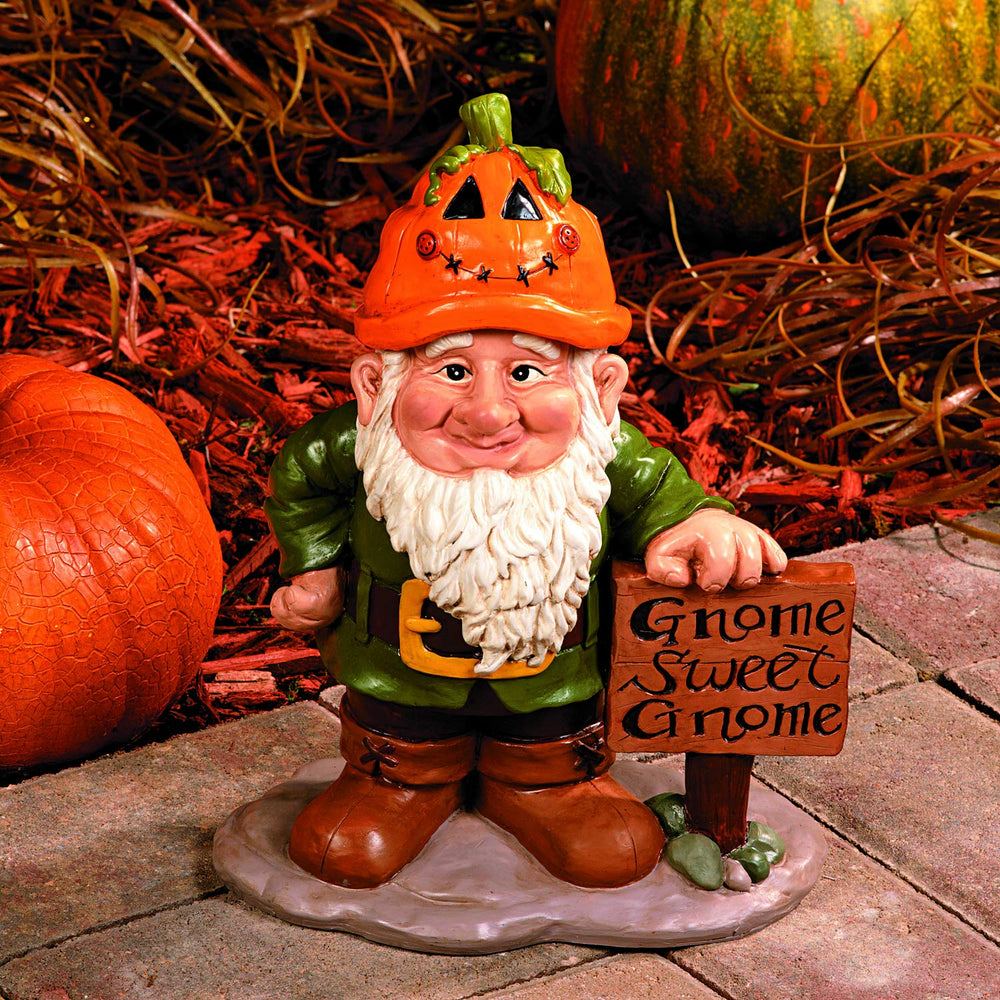 Fun Express gnome on a porch setting adding welcome decor benefit: enhances entryway
