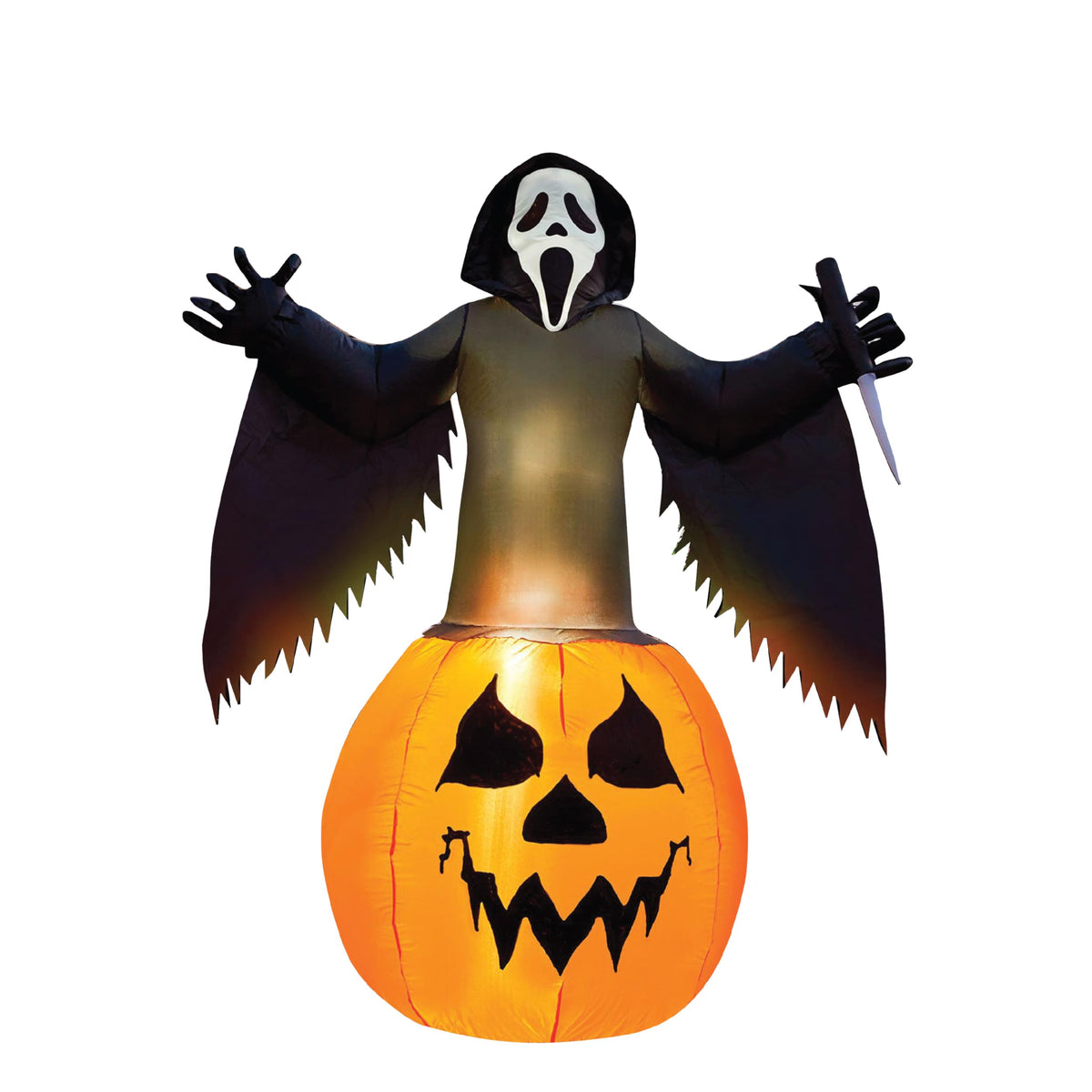 Fun World Ghost Face front view showing six-foot scale and authentic design benefit