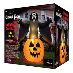 Fun World Ghost Face illuminated at night highlighting spooky glow benefit