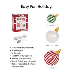FUNBOY close-up of large 24-inch ornament texture and LED light for vivid color
