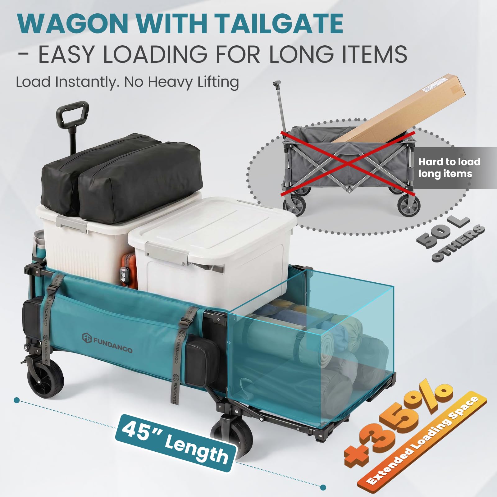 FUNDANGO folded in included carry bag for easy transport and saving space benefit