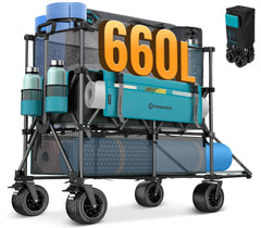 FUNDANGO front view fully loaded showing extra capacity and easy access