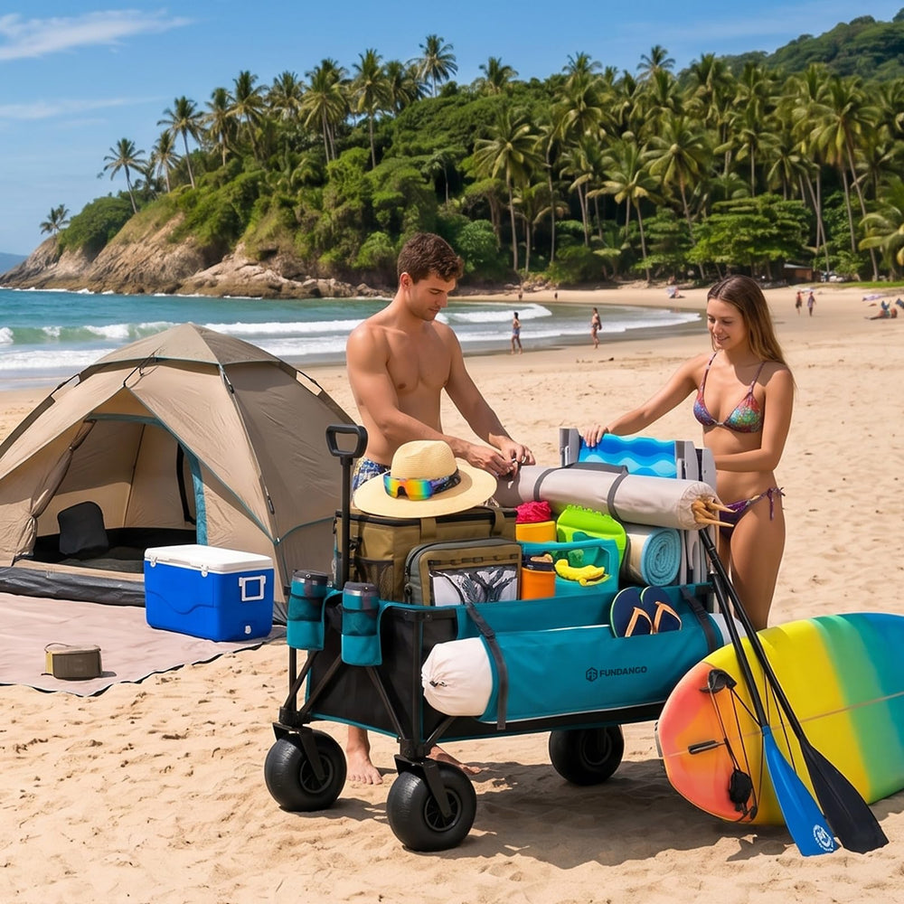 FUNDANGO portable pump inflating tire for on-site convenience