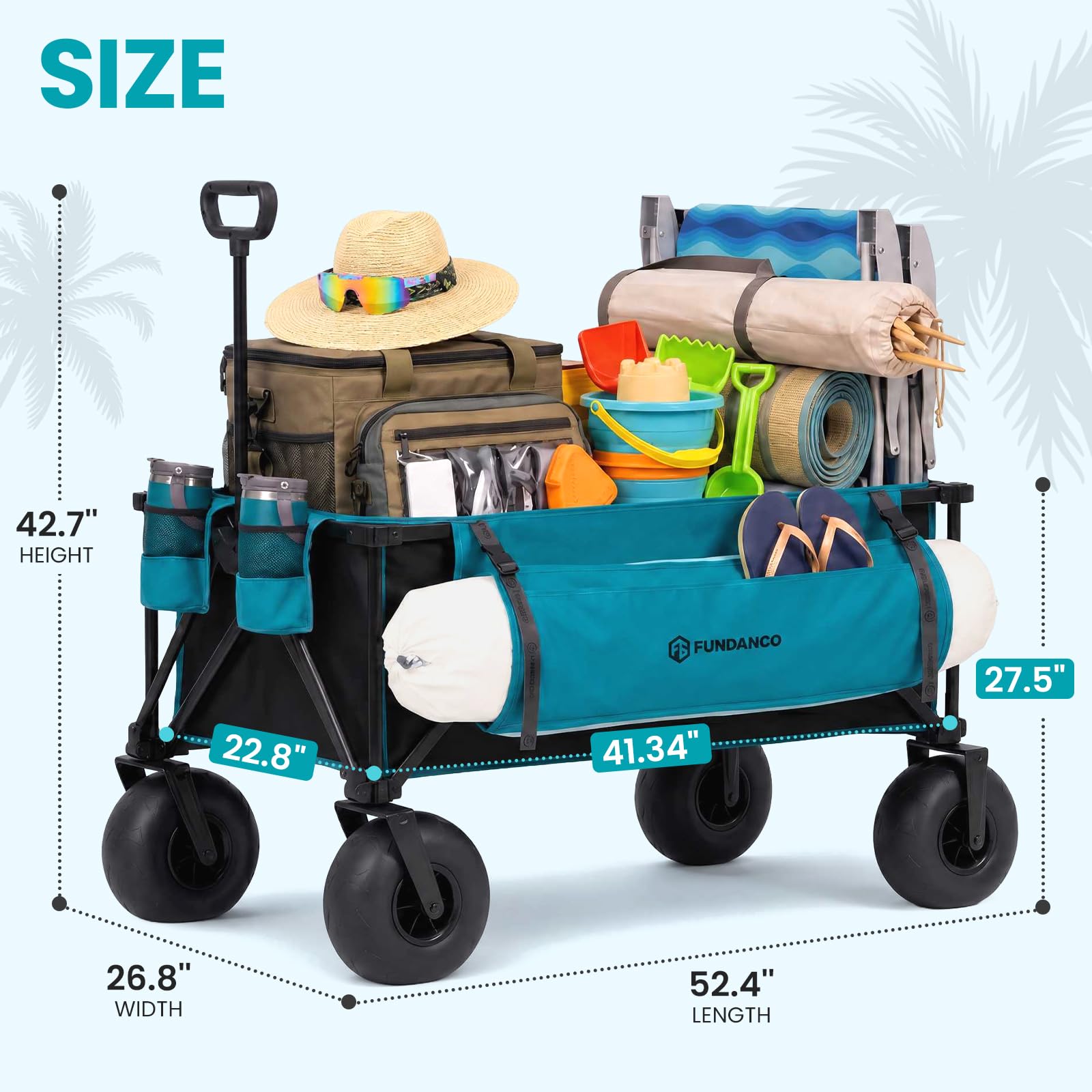 FUNDANGO side pockets and cup holders for organized storage