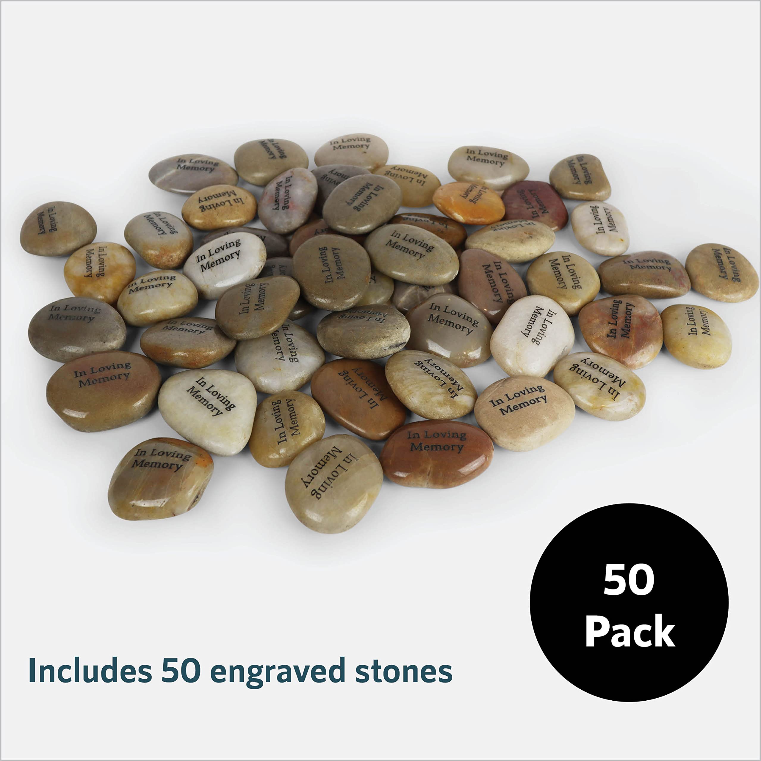 Funeral Favors stones arranged in a decorative bowl offering tasteful memorial display ideas