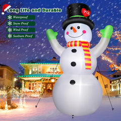 FunFanso stakes and ropes anchored securing the snowman in wind