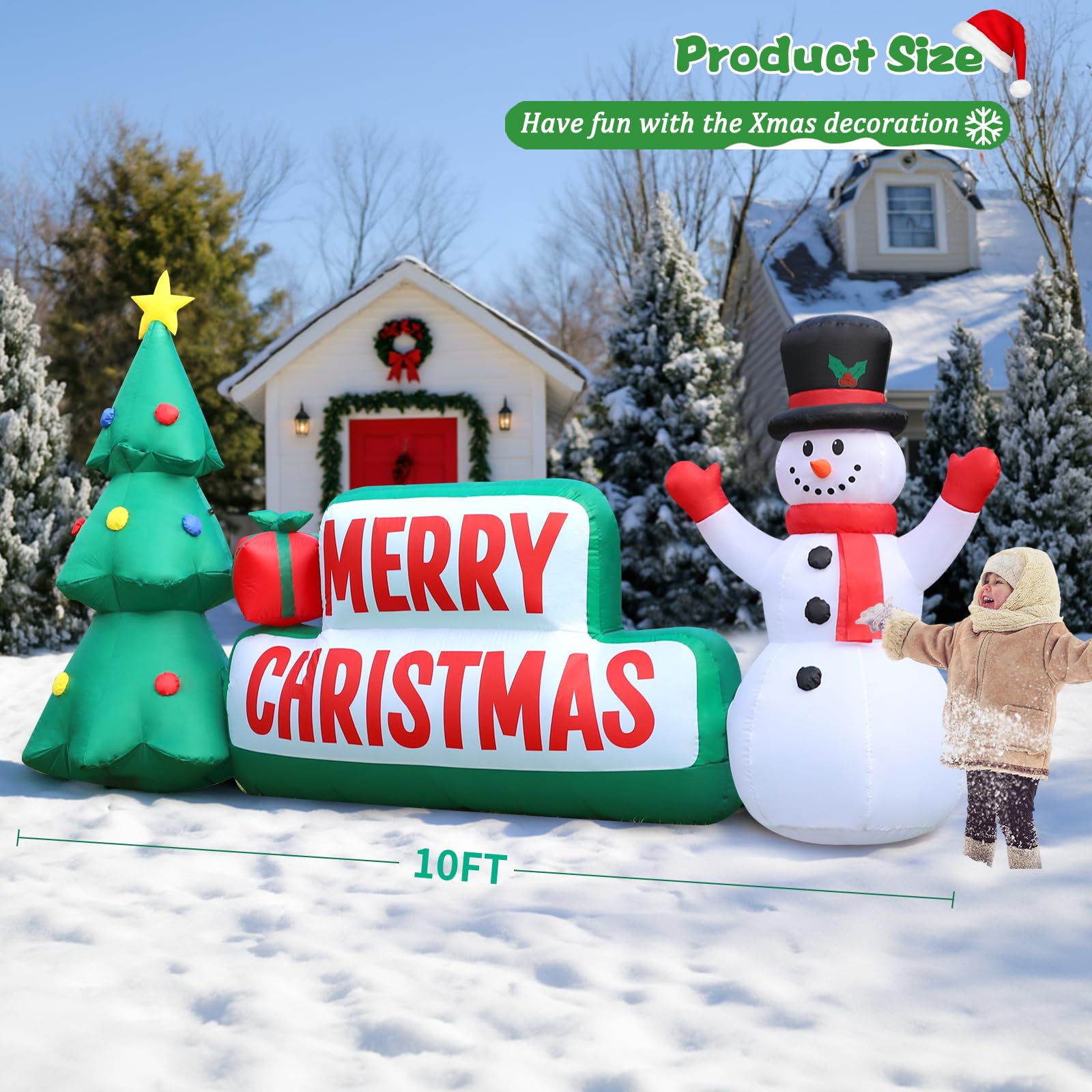 FunFanso close-up of tree and snowman details vivid holiday visuals