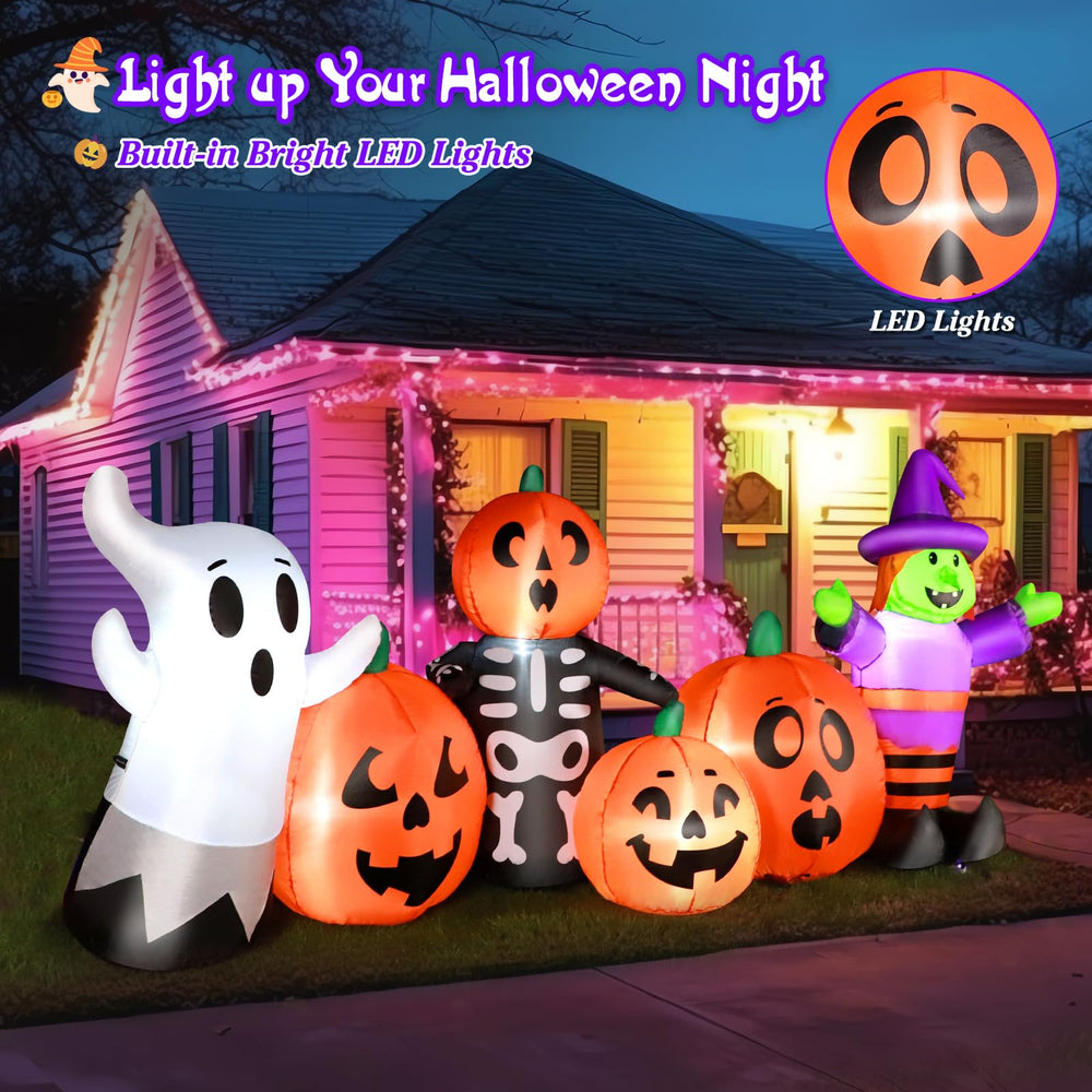 FunFanso close-up of LED-lit pumpkin showcasing bright nighttime visibility