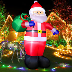 FunFanso front view of 8ft Santa showing festive presence and curb appeal