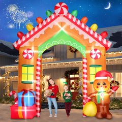 FunFanso front view of gingerbread arch bright entrance appeal