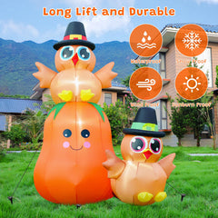 FunFanso inflatable in yard creating festive Thanksgiving atmosphere