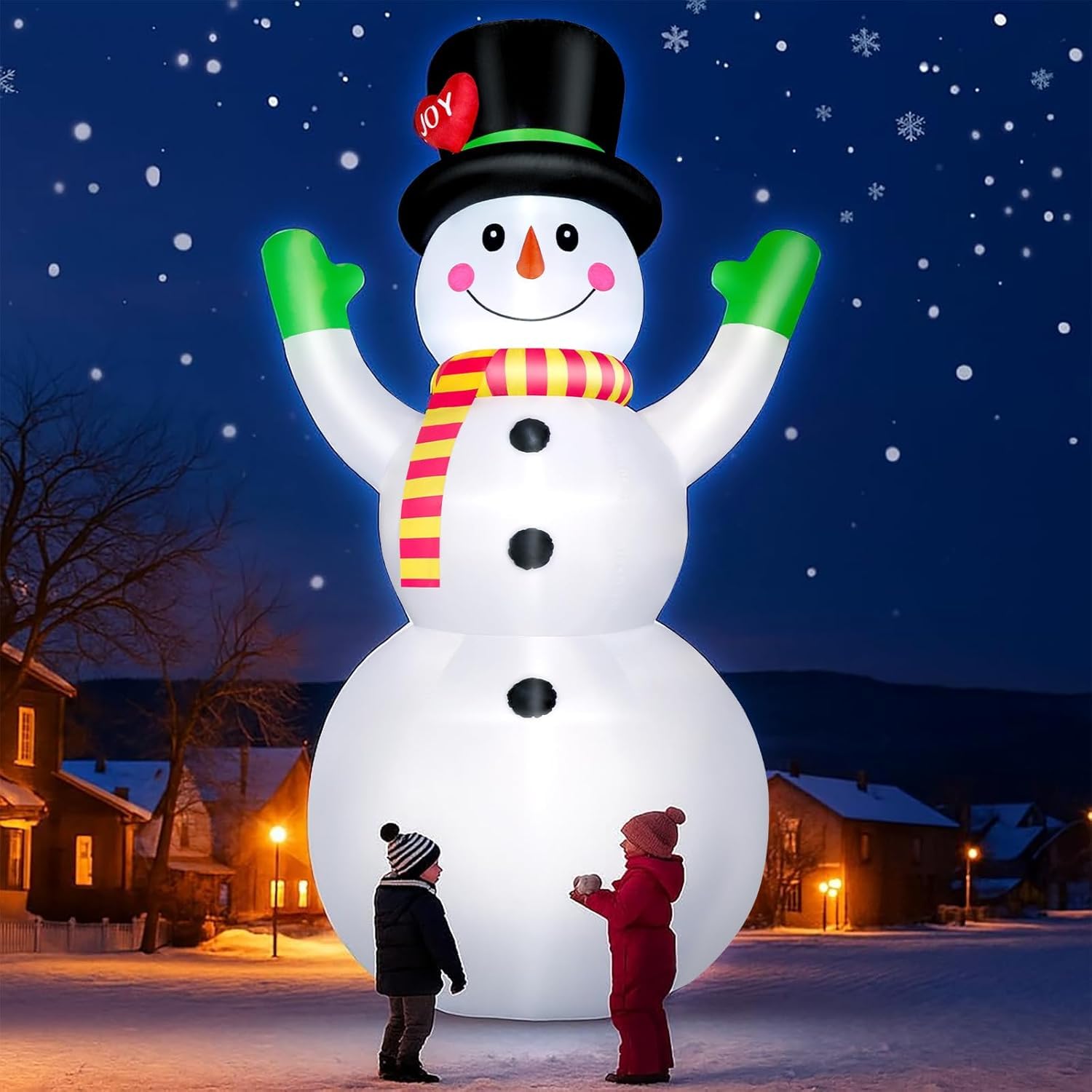 FunFanso lit at night on lawn providing bright holiday visibility
