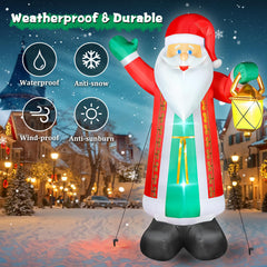 FunFanso Santa full-size beside house to show 10 foot scale and impact