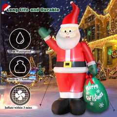 FunFanso illuminated Santa at night showcasing bright internal LED glow
