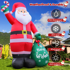FunFanso Santa lit at night with bright LEDs, ensures visible holiday display after dark