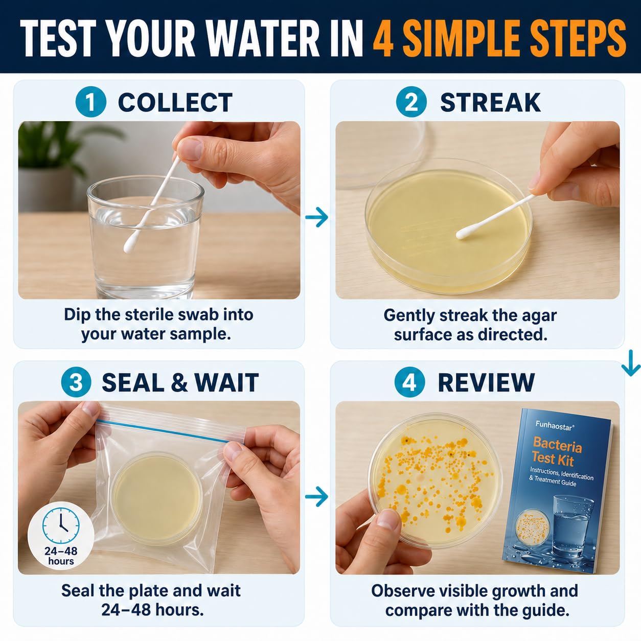 Funhaostar testing a kitchen tap to demonstrate easy at-home water safety checks