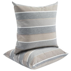 FUNHOME front view gray stripe pillows showing clean decorative look and quick refresh