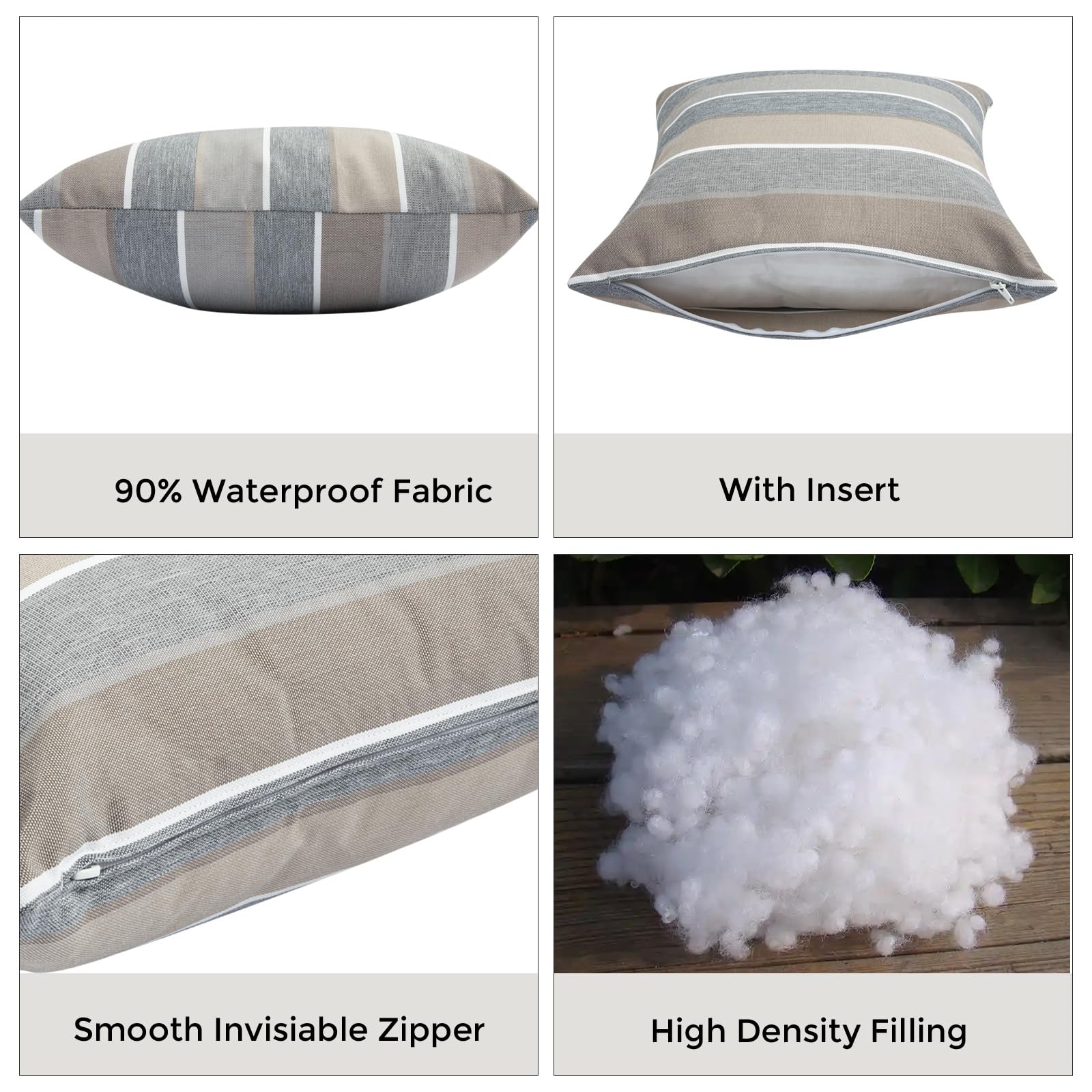 FUNHOME insert fluffed 18x18 scale demonstrating full loft and comfortable support