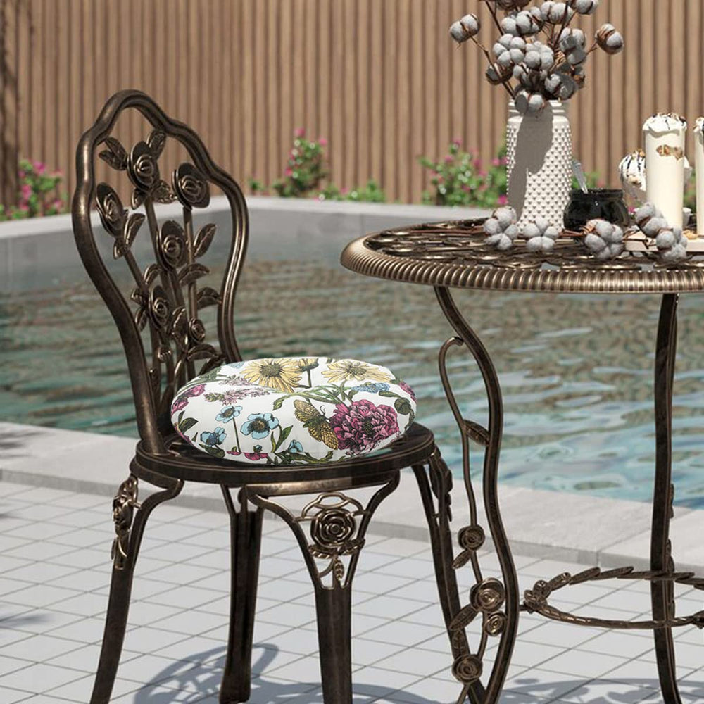 FUNHOME cushion on patio barstool demonstrating outdoor-ready styling